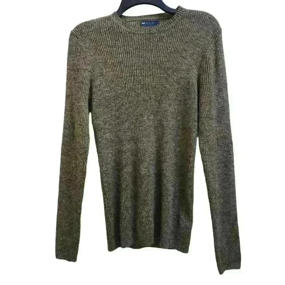 Asos design  heather gold and black long sleeve light sweater size medium